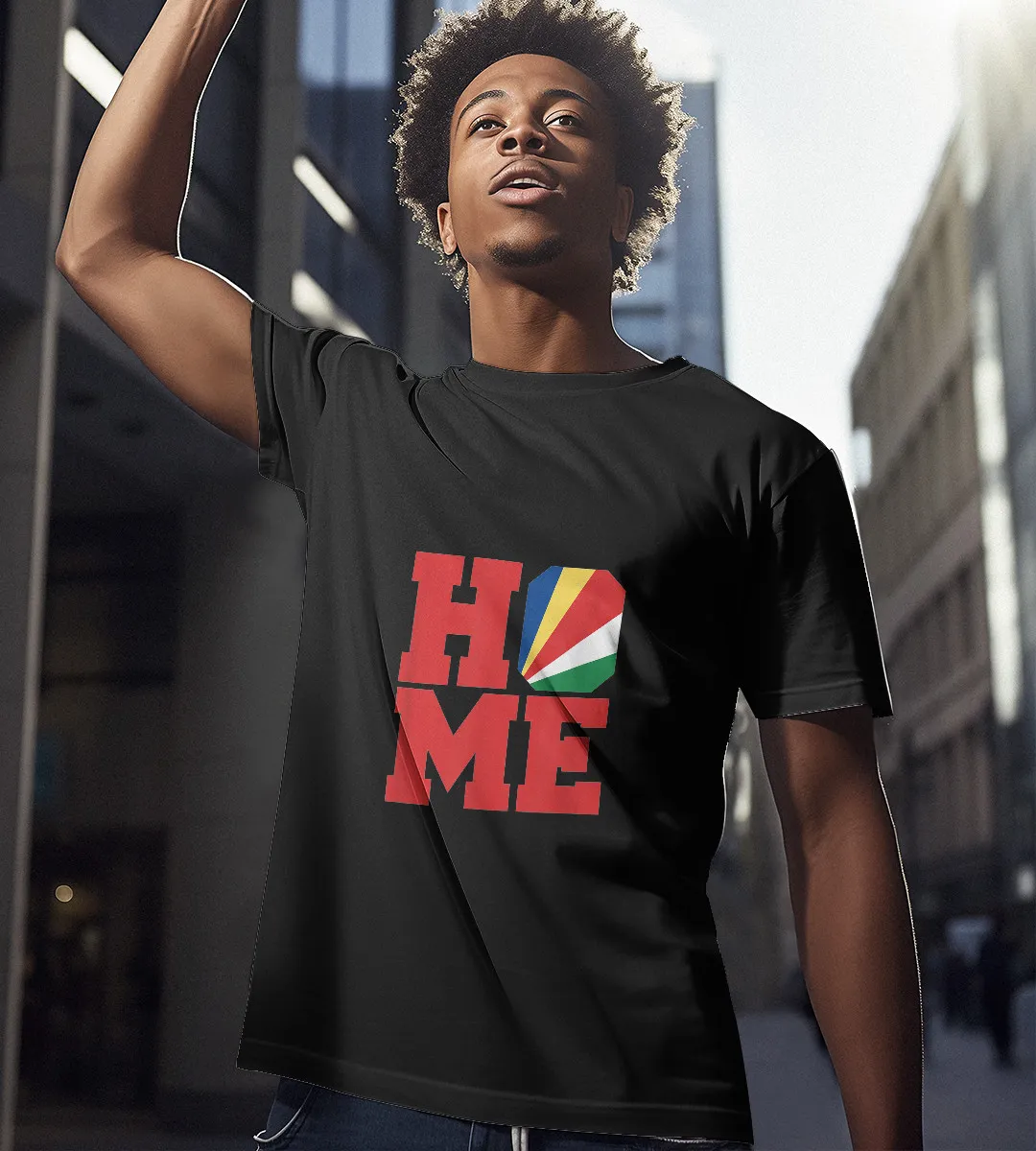 1sttheworld T-Shirt - Home Seychelles T-Shirt Black A35
