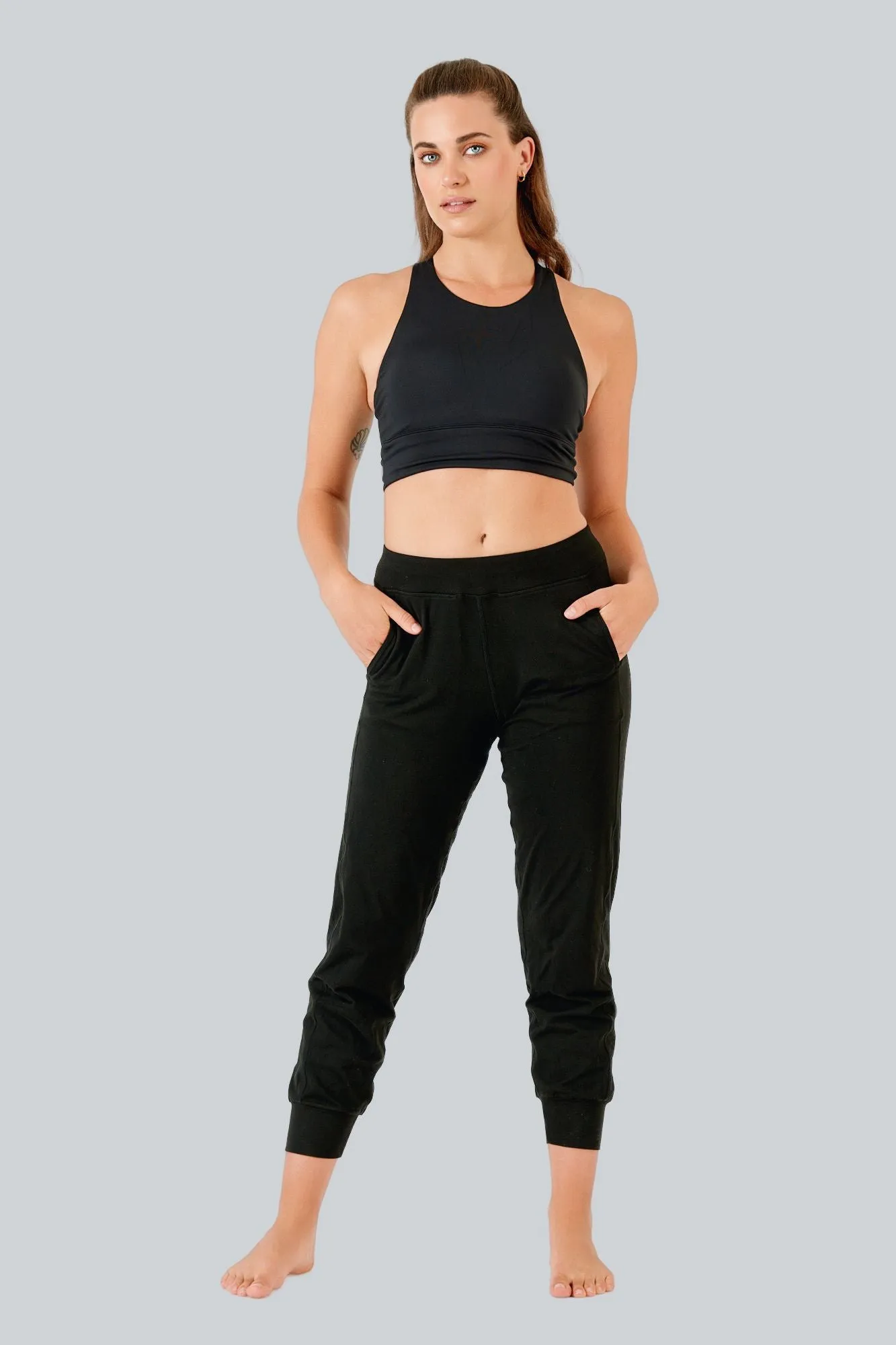 All Day Cuffed Yoga Pant Black