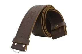 Celtic Knot Leather Brown Kilt Belt