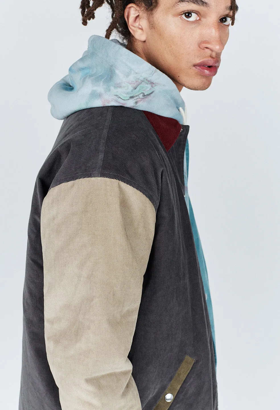 Corduroy Paneled Coach's Jacket / Multi