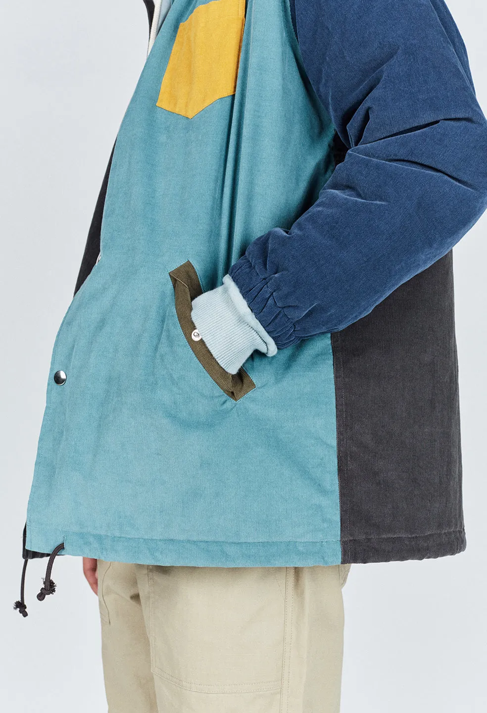 Corduroy Paneled Coach's Jacket / Multi