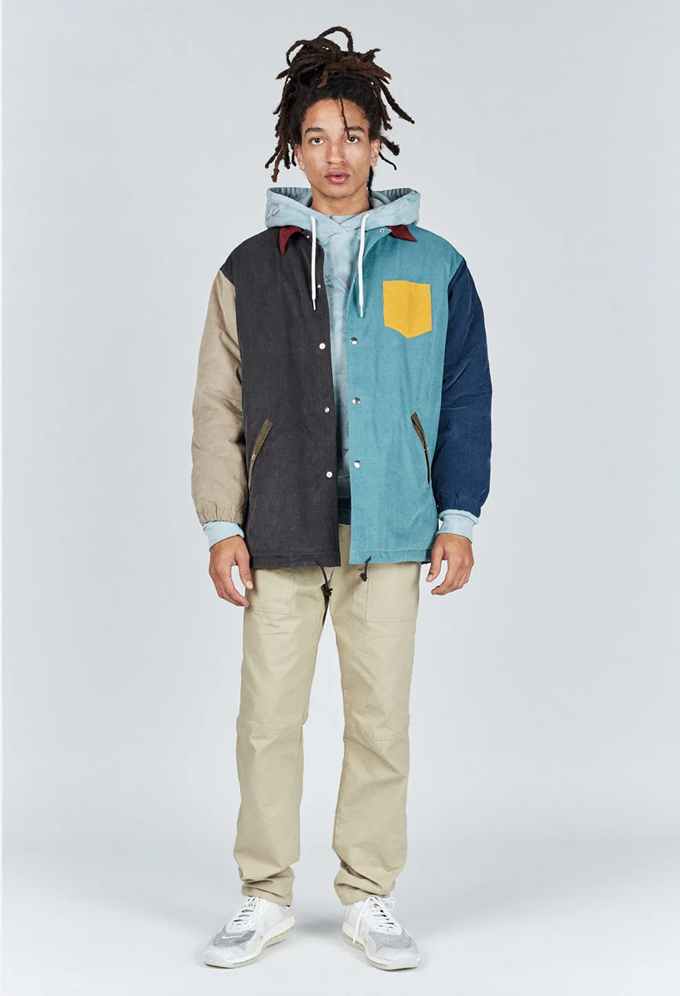 Corduroy Paneled Coach's Jacket / Multi