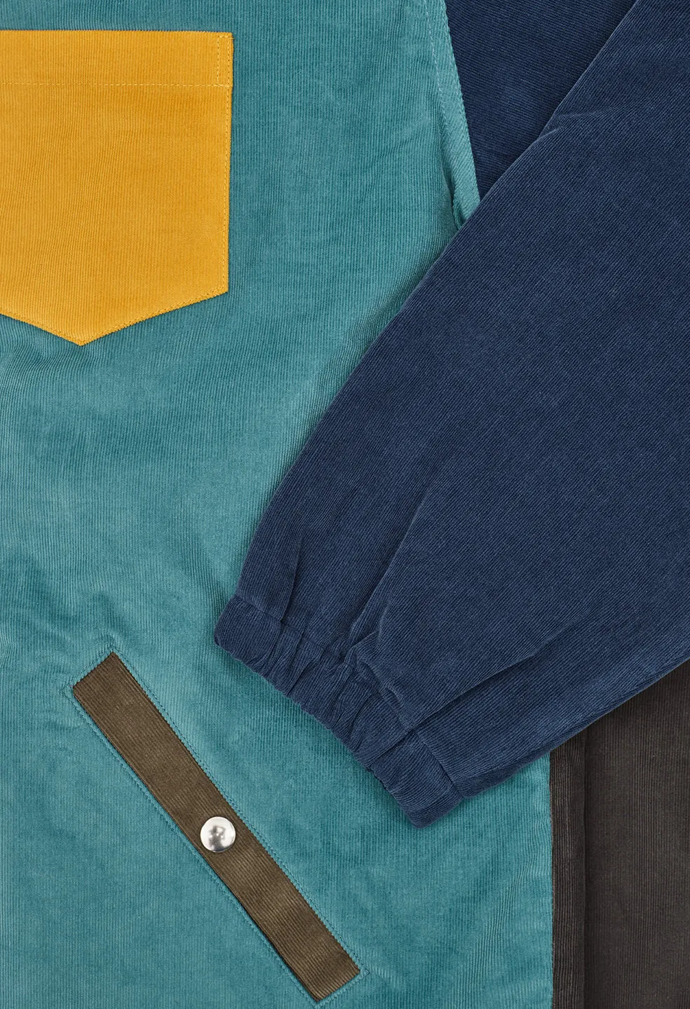 Corduroy Paneled Coach's Jacket / Multi