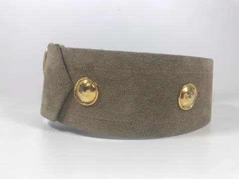 EDOUARD RAMBAUD Light Brown Suede Belt with Gold Heart Belt