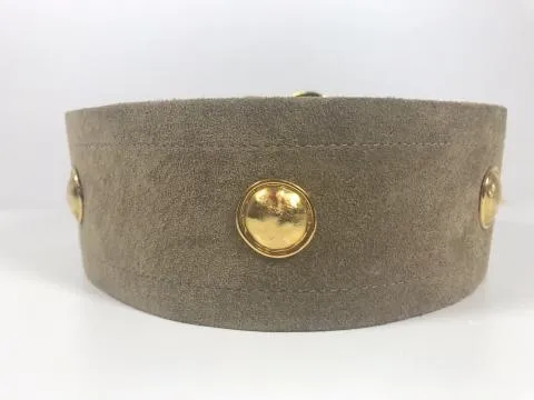 EDOUARD RAMBAUD Light Brown Suede Belt with Gold Heart Belt