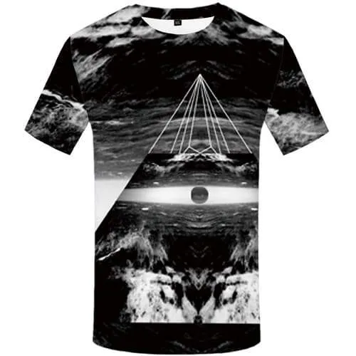 Eye T shirts Men Geometric Flower Tshirt Printed Black Tshirts Casual Galaxy Space Tshirts Novelty Rock Tshirts Cool