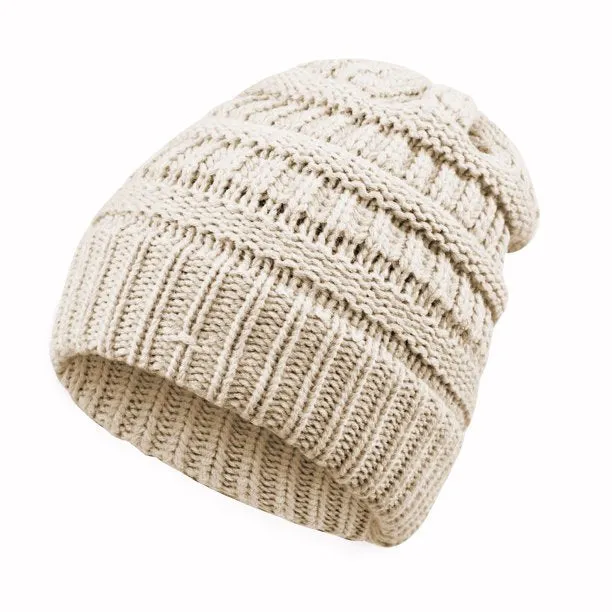 Fantaslook Womens Beanie Winter Hat Warm Chunky Cable Knit Hats Soft Stretch Thick Cute Cap for Cold Weather