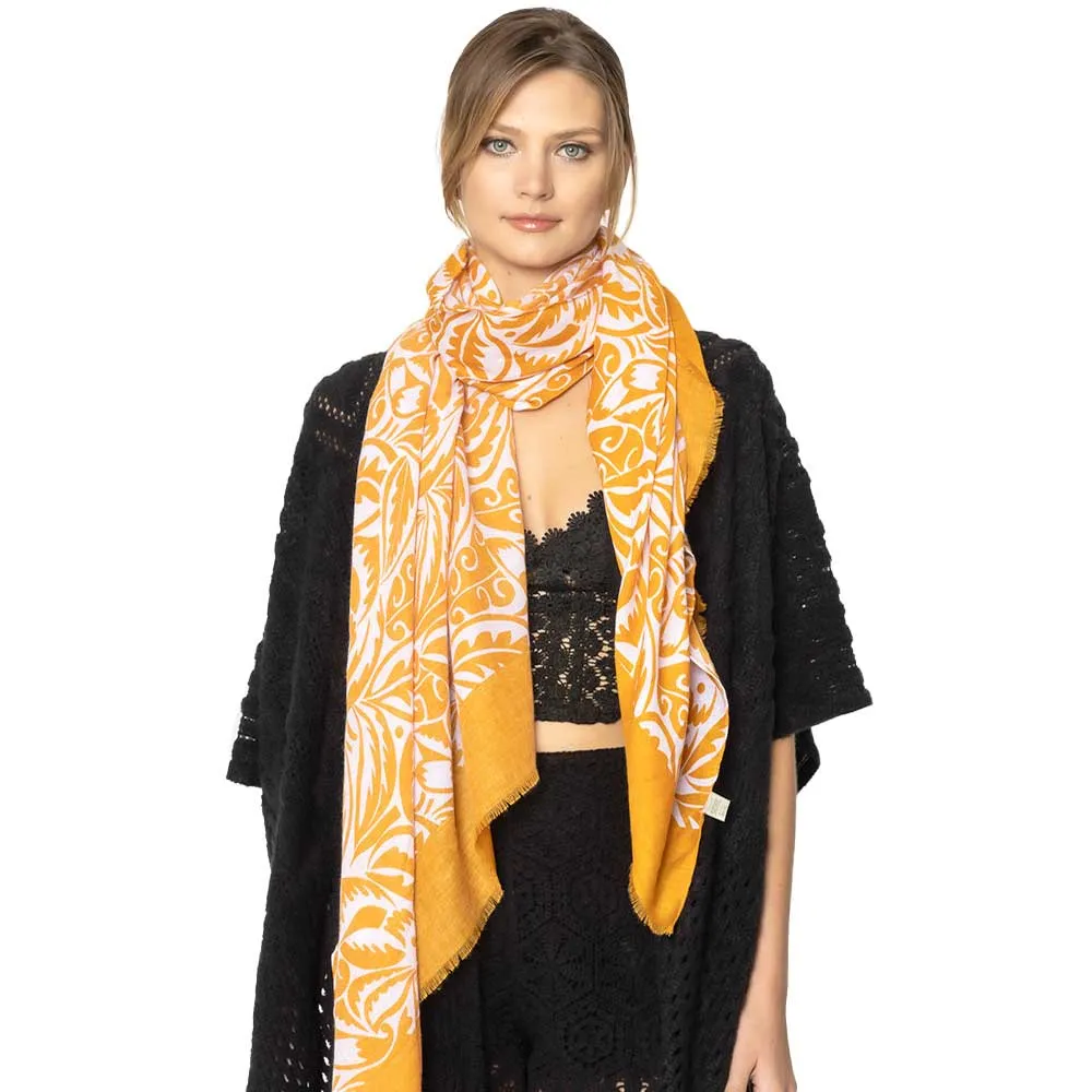 Floral Paisley Printed Oblong Scarf