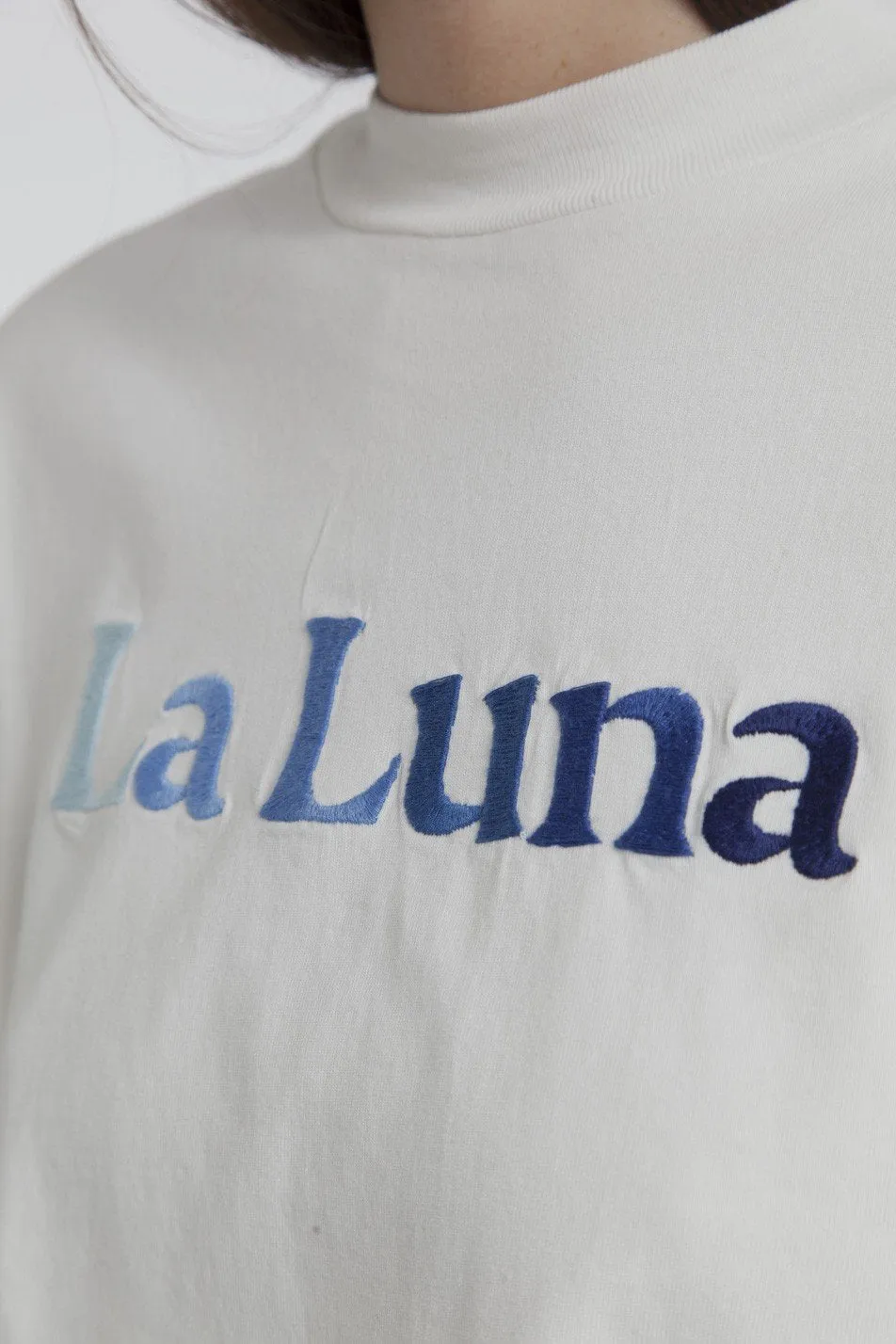 la Luna long sleeve white tee