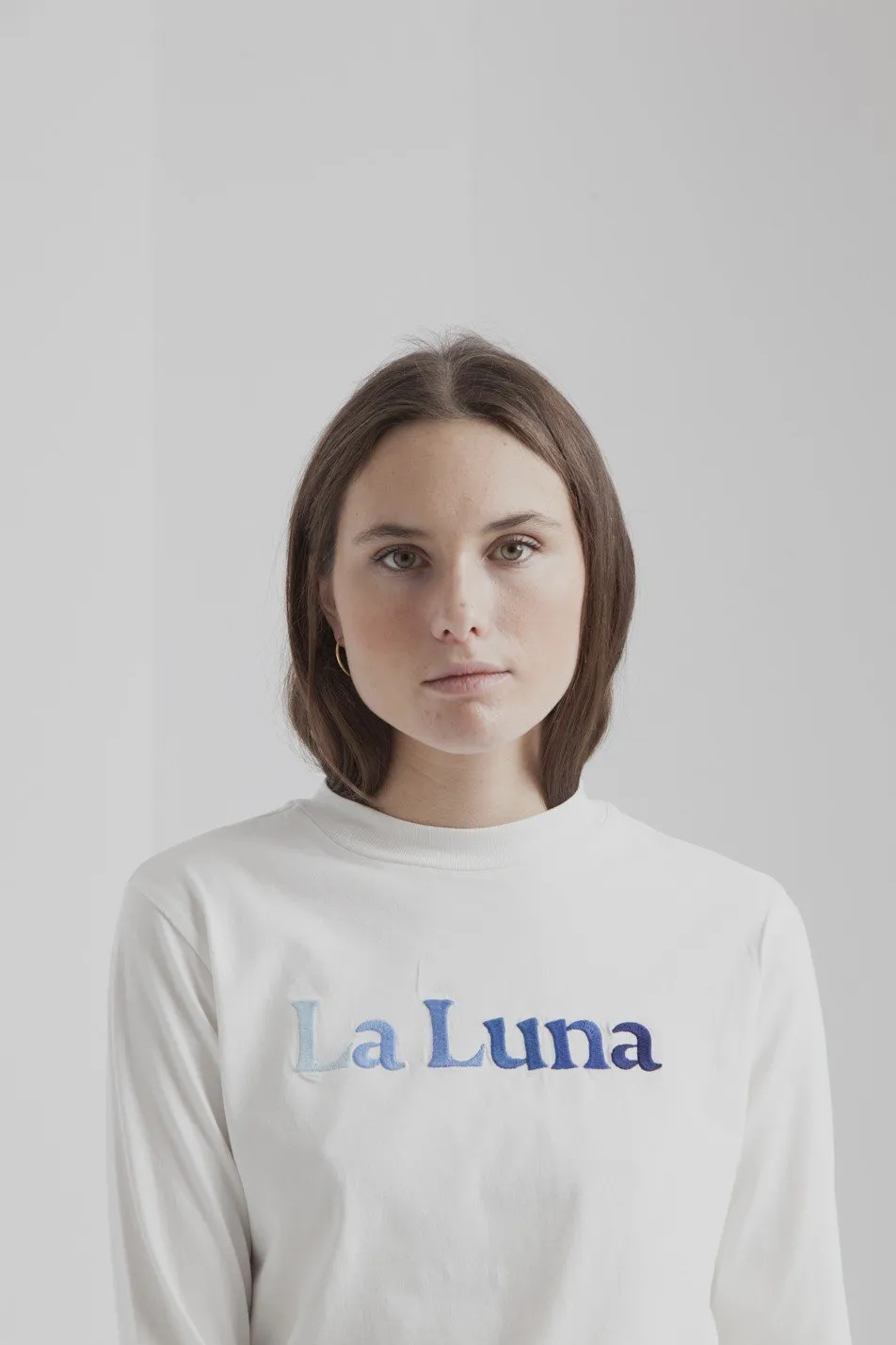 la Luna long sleeve white tee