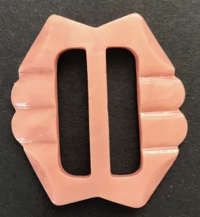 Soft Pink 1940s Galalith / Casein 5cm Belt Buckle - Unused Old Shop Stock