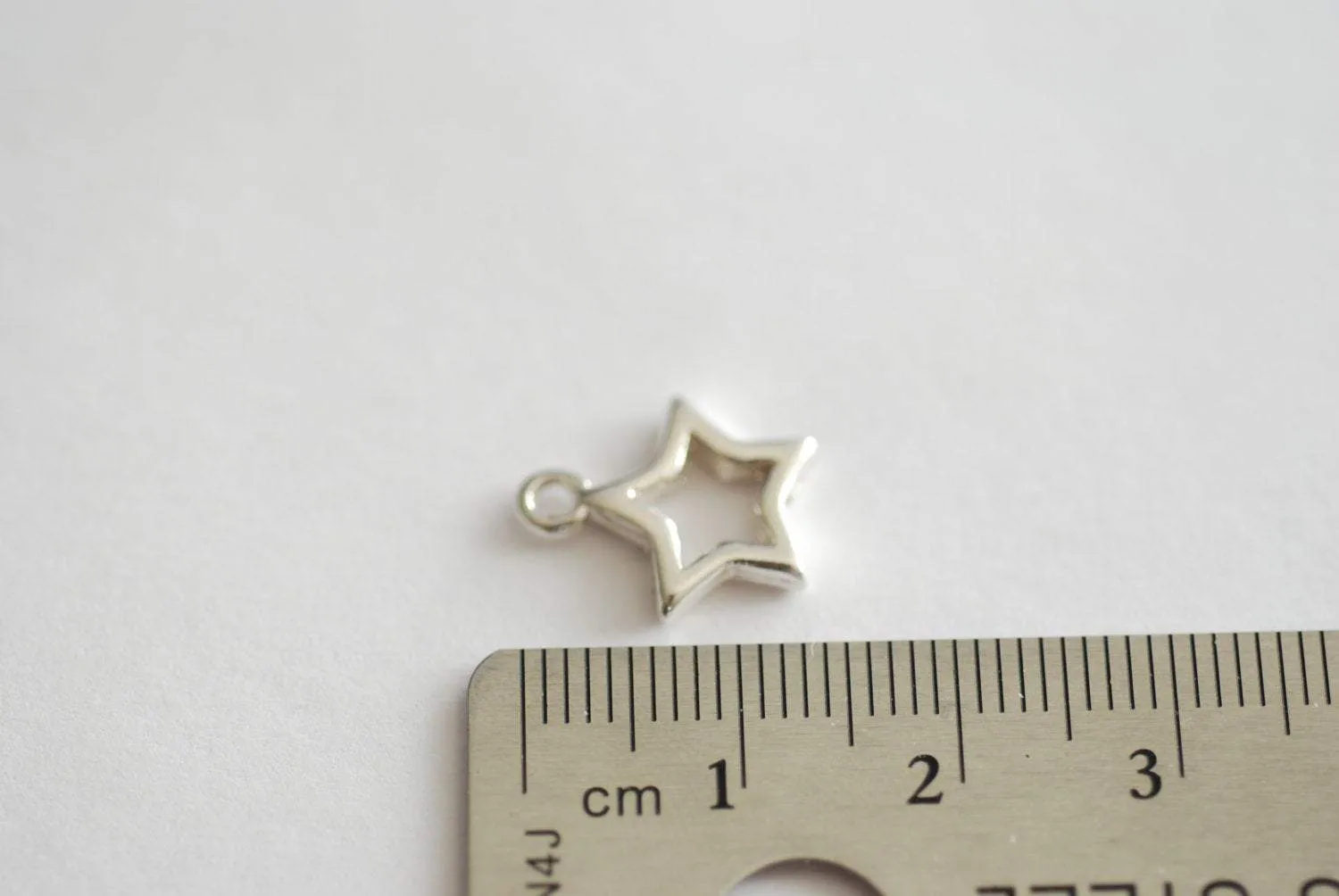 Sterling Silver Star Charm, 925 Silver Open Star Charm, Gold Open Star, Star Connector Link, Shooting Star, Silver Star Charm, Star Pendant