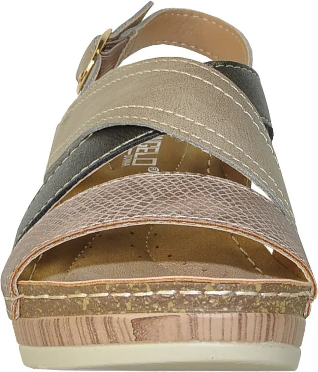 VANGELO Women Sandal REESE Wedge Sandal Taupe