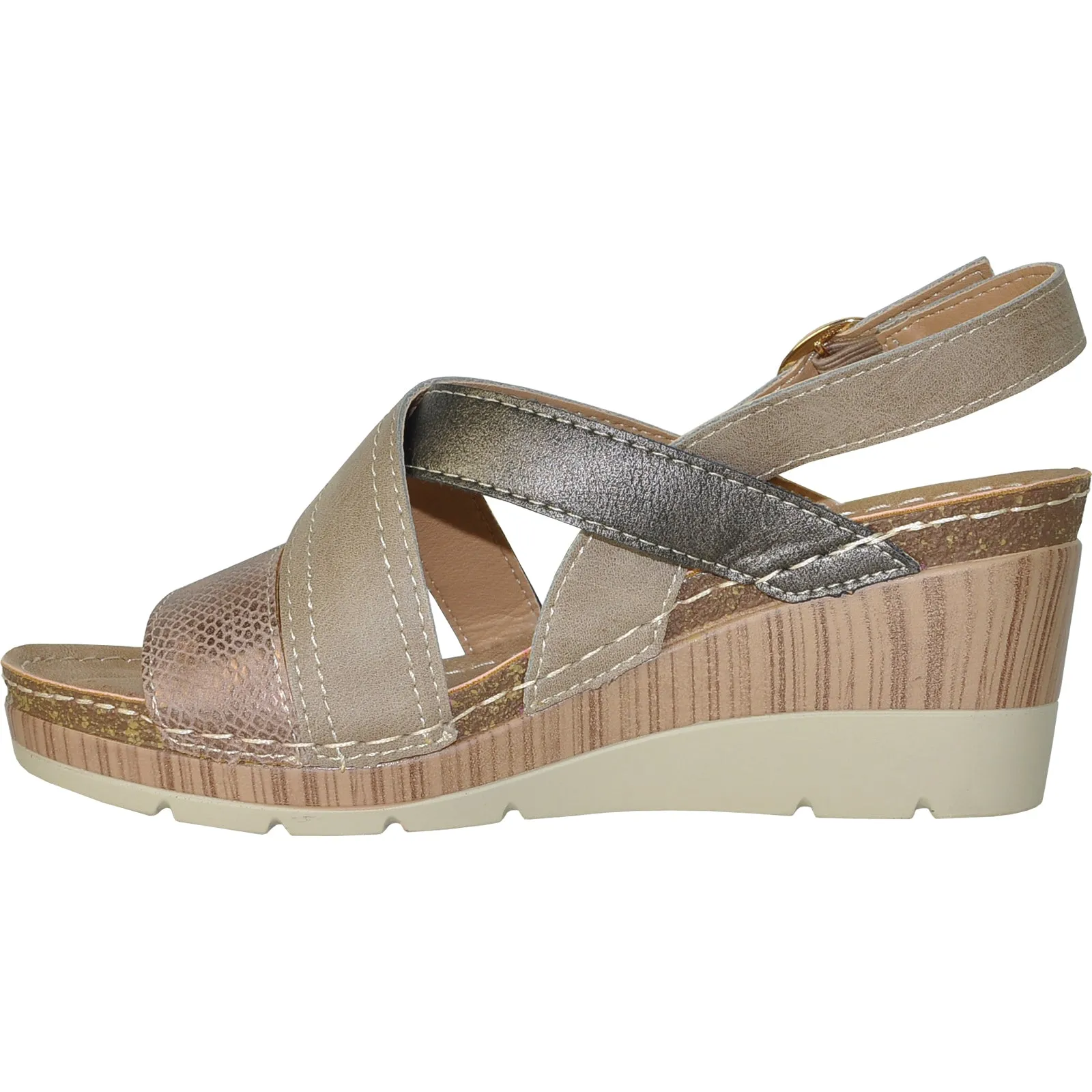 VANGELO Women Sandal REESE Wedge Sandal Taupe