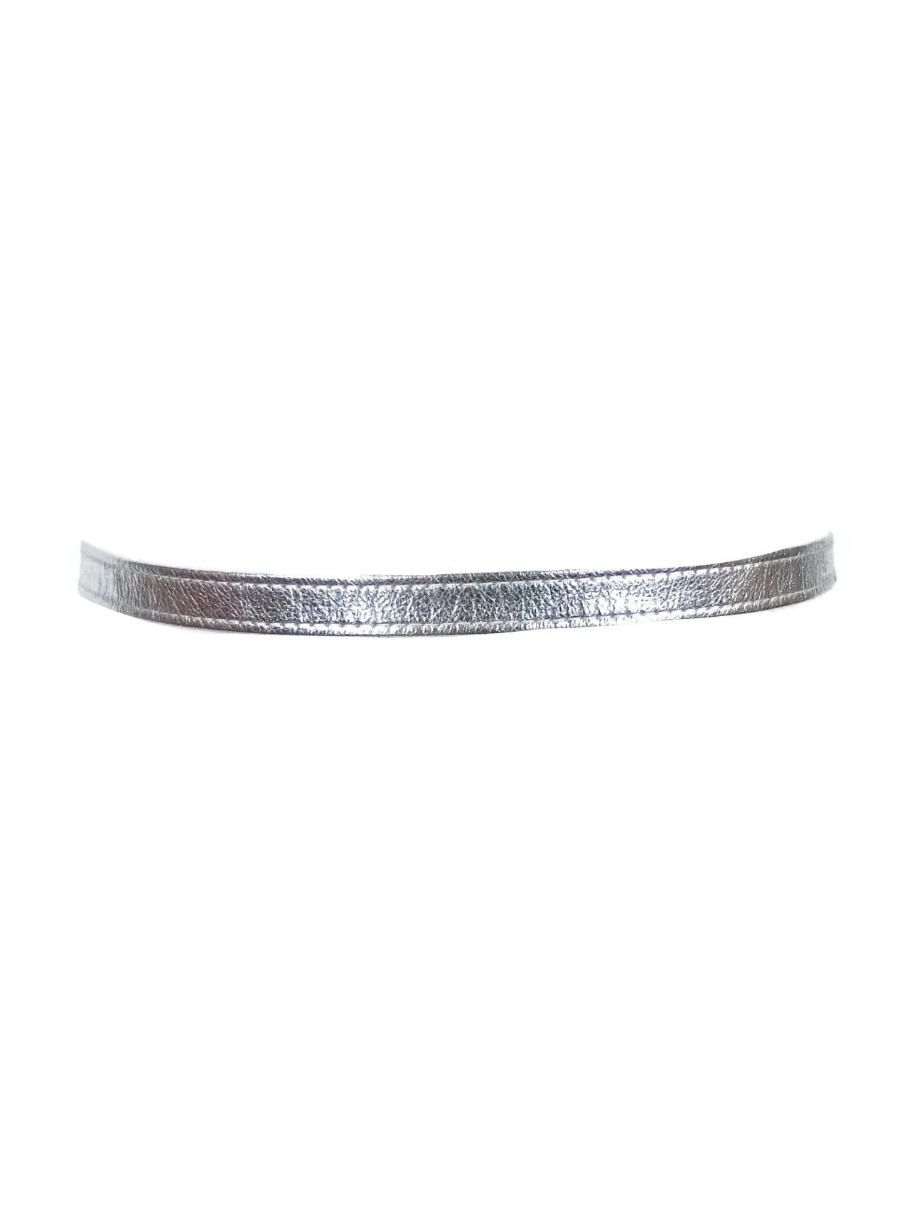 Vintage 60s Space Age Mod Metallic Silver Adjustable Thin Belt